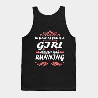 Running marathon girl power saying girl Tank Top